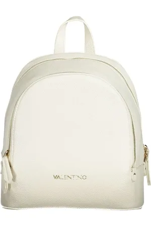 Valentino by Mario Valentino Torebki, Kobieta, Biały, ONE SIZE, Len, Biały Plecak z Regulowanymi Paskami