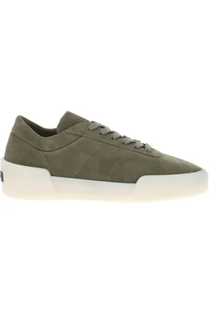 FEAR OF GOD Buty, Mężczyzna, Zielony, 43 EU, Zamsz, Minimalistyczne Niskie Sneakersy z Gumową Podeszwą