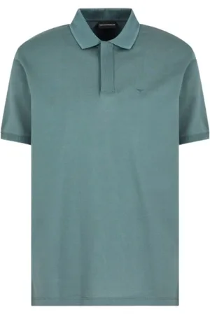 Emporio Armani Koszulki, Mężczyzna, Zielony, L, Jersey Polo Shirt Array Large