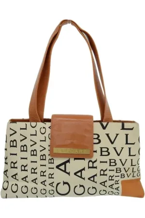 Bvlgari Pre-owned, Kobieta, Beżowy, ONE SIZE, Skóra, Pre-owned Canvas shoulder-bags