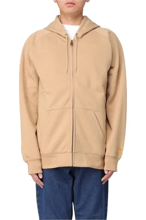 Carhartt Bluzy, Mężczyzna, Beżowy, XL, Różowy Bluza z Zamkiem dla Mężczyzn