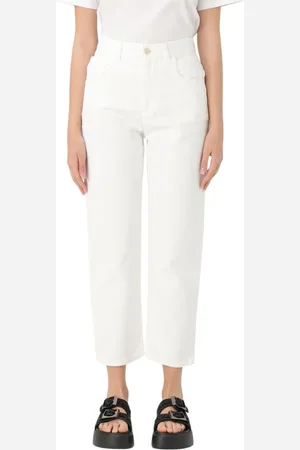 Moncler Jeansy, Kobieta, Biały, XS, Elegant Straight Leg Jeansy