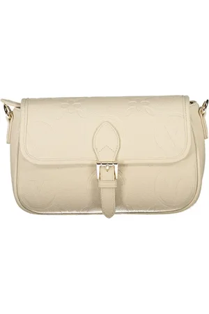Valentino by Mario Valentino Torebki, Kobieta, Biały, ONE SIZE, Len, Beżowa Torebka z Regulowanymi Paskami