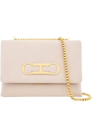 Carolina Herrera Torebki, Kobieta, Beżowy, ONE SIZE, Miękka Magnolia Insignia Torba na ramię
