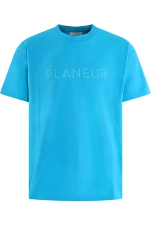 FLÂNEUR Koszulki, Mężczyzna, Niebieski, XL, Tonal Logo Niebieski T-shirt