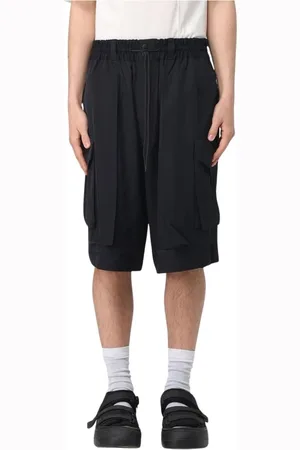 Y-3 Szorty, Mężczyzna, Czarny, M, Luźne Cargo Shorts z Troczkiem