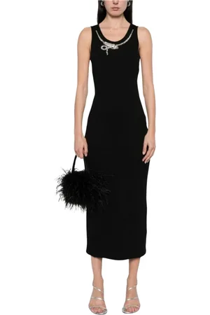 Givenchy Sukienki, Kobieta, Czarny, S, Czarna Ozdobiona Sukienka Midi