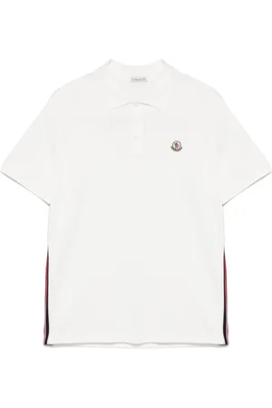 Moncler Koszulki, Mężczyzna, Biały, L, Białe T-shirty i Pola z Paskami