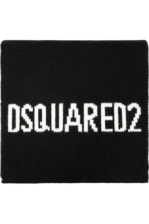 Dsquared2 Akcesoria, Mężczyzna, Czarny, ONE SIZE, Wełna, Wełniany Szalik