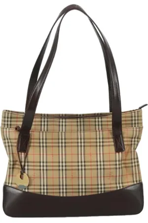 Burberry Pre-owned, Kobieta, Beżowy, ONE SIZE, Pre-owned Canvas shoulder-bags