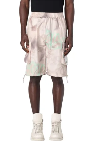 DISCLAIMER Szorty, Mężczyzna, Wielobarwność, L, Nylon, Cargo Shorts z Abstrakcyjnym Nadrukiem