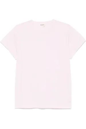 Khaite Koszulki, Kobieta, Różowy, M, Rose Crew Neck T-shirt