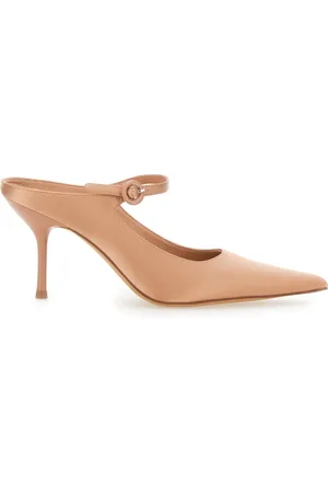 Jeffrey Campbell Buty, Kobieta, Beżowy, 36 EU, Beżowe Mulesy na Szpilce z Skóry