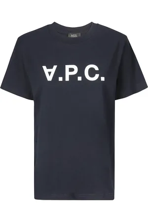 A.P.C. Koszulki, Kobieta, Niebieski, XL, Bawełna, Niebieski T-Shirt z Logo Bawełna Regular Fit