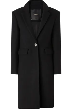 Pinko Płaszcze, Kobieta, Czarny, XS, Płaszcz z wełny