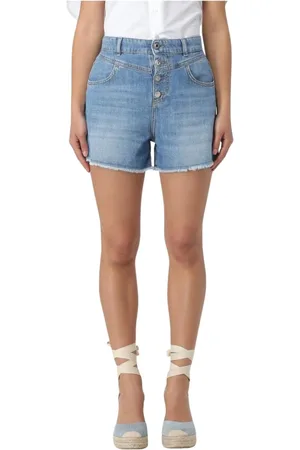 Liu Jo Szorty, Kobieta, Niebieski, W27, Denim, Szorty z guzikami