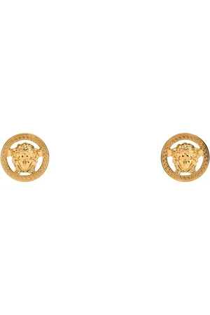 VERSACE Akcesoria, Kobieta, Żółty, ONE SIZE, Eleganckie Kolczyki Meduzy