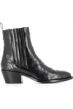 SARTORE Buty, Kobieta, Czarny, 38 EU, Czarne skórzane elastyczne botki