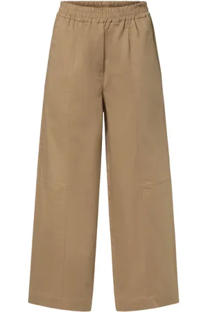 Max Mara Spodnie, Kobieta, brązowy, 2XS, Elegant Cropped Wide Leg Pants