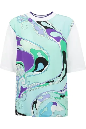 Emilio Pucci Koszulki, Kobieta, Wielobarwność, M, Jersey Print T-shirt