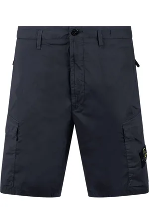 Stone Island Szorty, Mężczyzna, Niebieski, W31, Bawełna, Krótkie Spodnie Cargo z Wieloma Kieszeniami