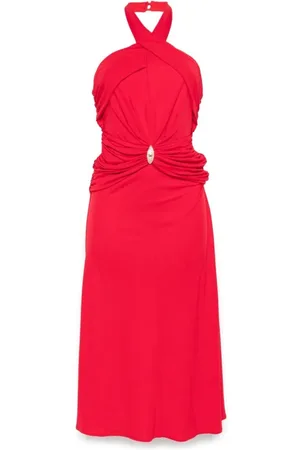 Elisabetta Franchi Sukienki, Kobieta, Czerwony, XS, Czerwona Sukienka Z Zamkiem