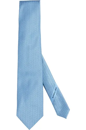 Ermenegildo Zegna Akcesoria, Mężczyzna, Niebieski, ONE SIZE, Luksusowy Jedwabny Krawat Niebieski Jacquard