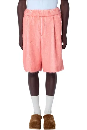 DRIES VAN NOTEN Szorty, Mężczyzna, Pomarańczowy, L, Szorty z wełny szczotkowanej