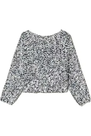Twin-Set Bluzki, Kobieta, Czarny, M, Sweter w stylu kimono z kręconą przędzą