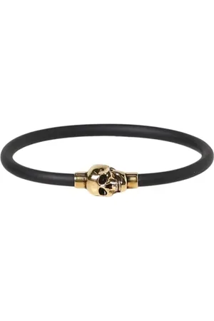 Alexander McQueen Akcesoria, Kobieta, Czarny, M, Edgy Skull Silicone Bransoletka