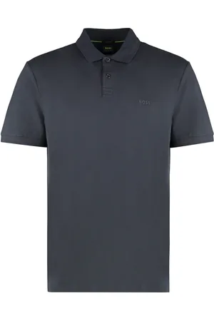 HUGO BOSS Koszulki, Mężczyzna, Niebieski, L, Bawełna, Koszulka Polo z Piki Bawełnianej
