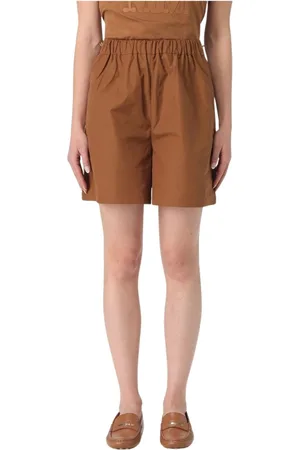 Max Mara Szorty, Kobieta, brązowy, XS, Brązowe Bawełniane Spodenki Pull On