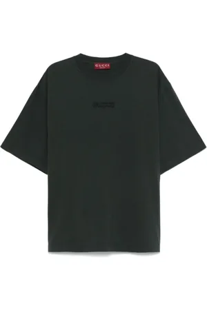 Gucci Koszulki, Mężczyzna, Szary, L, Bawełniany T-shirt z Nadrukiem Logo