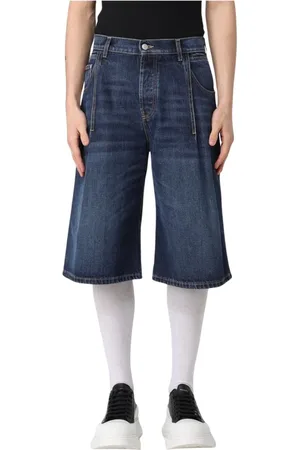 Alexander McQueen Szorty, Mężczyzna, Niebieski, XL, Klasyczne Dżinsowe Spodenki Relaxed Fit