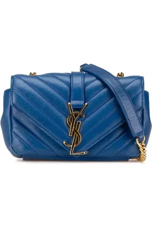 Saint Laurent Pre-owned, Kobieta, Niebieski, ONE SIZE, Skóra, Pre-owned skórzane torby na ramię