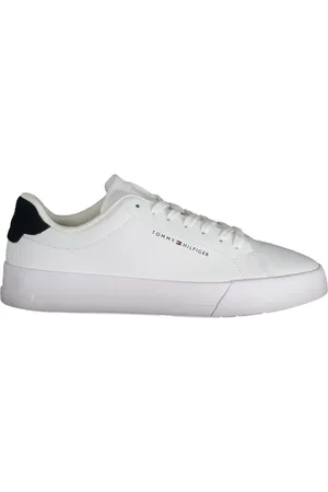 Tommy Hilfiger Buty, Mężczyzna, Biały, 40 EU, Sportowe białe buty sportowe z niebieskimi detalami