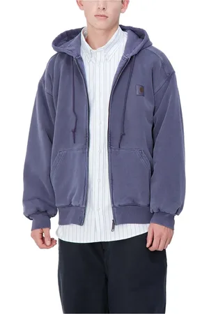 Carhartt Bluzy, Mężczyzna, Niebieski, M, Bawełna, Kurtka Hooded Vista Aura