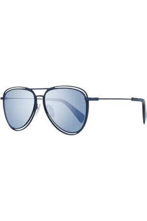YOHJI YAMAMOTO Akcesoria, Mężczyzna, Niebieski, ONE SIZE, Niebieskie Okulary Przeciwsłoneczne Aviator Mężczyźni