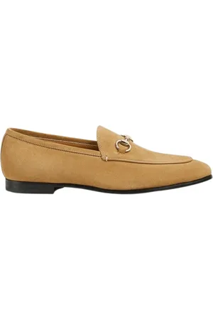 Gucci Buty, Kobieta, Beżowy, 39 EU, Zamsz, Beżowe Mokasynyy z Detalem Horsebit