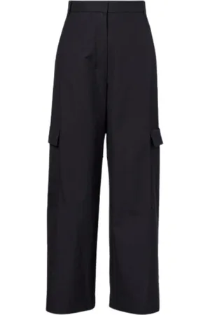 Max Mara Spodnie, Kobieta, Czarny, L, Spodnie Cargo Poplinowe