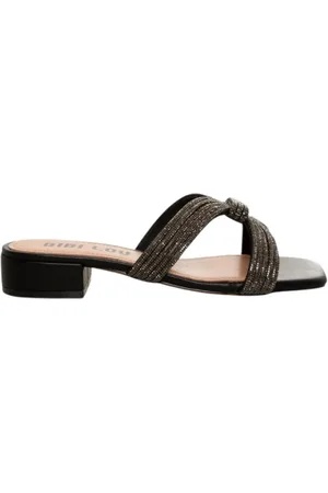 Bibi Lou Buty, Kobieta, Czarny, 38 EU, Ozdobna Czarna Skórzana Sandał