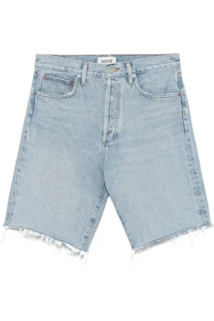 AGOLDE Szorty, Kobieta, Niebieski, W25, Denim, Vintage Denim Shorts Frayed Edge