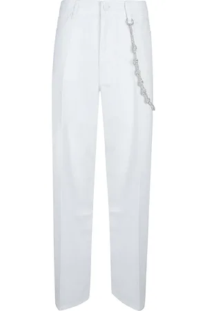Pinko Spodnie, Kobieta, Biały, W24, Luźne Spodnie
