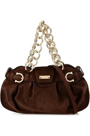 Salvatore Ferragamo Pre-owned, Kobieta, brązowy, ONE SIZE, Zamsz, Pre-owned Suede shoulder-bags