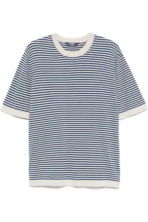 K-Way Koszulki, Mężczyzna, Niebieski, XL, Niebieski i biały T-shirt i polo