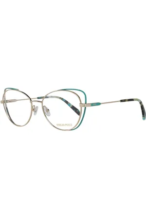 Emilio Pucci Akcesoria, Kobieta, Żółty, ONE SIZE, Złote Okulary Optyczne Dla Kobiet