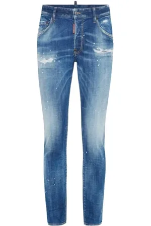 Dsquared2 Jeansy, Mężczyzna, Niebieski, S, Zniszczone Spodnie Skater