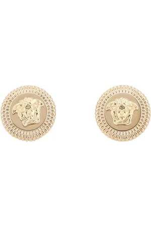 VERSACE Akcesoria, Kobieta, Żółty, ONE SIZE, Złote Kolczyki Eleganckie Biżuteria Damska