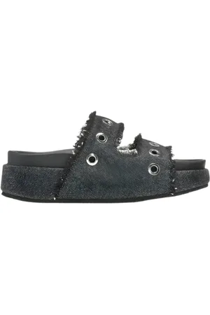 INUIKII Buty, Kobieta, Czarny, 40 EU, Denim, Sandały z dżinsu i ćwiekami