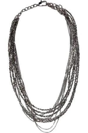 Brunello Cucinelli Akcesoria, Kobieta, Szary, ONE SIZE, Elegant Layered Chain Necklace